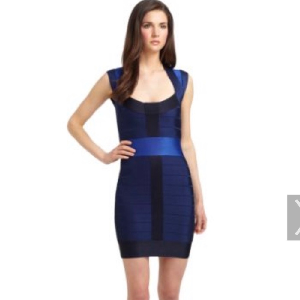 French Connection size 6 dark blue bandage dress